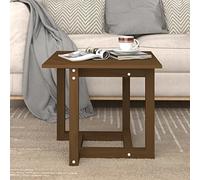 RMIHSJG Tavolino da caffè marrone miele, 50 x 50 x 45 cm, in legno massello di pino, tavolino da caffè per esterni, soggiorno, camera da letto, ufficio, soggiorno