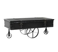 RMIHSJG Tavolino da Salotto in MDF e Legno di Abete 110x55x43 cm con Design Industriale a Forma di Baule, Piano Utile per Bevande e Oggetti Decorativi, Struttura Durevole con Ruote