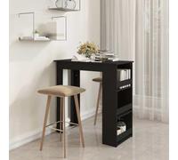 RMIHSJG Tavolo con 3 ripiani, nero, 102 x 50 x 103,5 cm, materiale in legno per cucina e sala da pranzo, robusto tavolo da bistrot con ripiano, mobile salvaspazio per appartamenti,