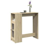 RMIHSJG Tavolo da bar con ripiano in rovere Sonoma, 101 x 40 x 103,5 cm, materiale in legno con 3 scomparti, spazio per bottiglie di vini e libri, tavolino alto per cucina, soggiorno, sala da pranzo
