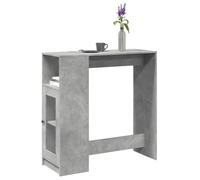 RMIHSJG Tavolo da bar con scaffale, grigio cemento, tavolo da cucina, tavolo da pranzo per interni, 101 x 40 x 103,5 cm, in legno