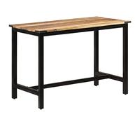 RMIHSJG Tavolo da pranzo in legno massello 110 x 60 x 76 cm, stile industriale mango, robusto tavolo da cucina con gambe in ferro e venature uniche, tavolo durevole per sala da pranzo e design retrò