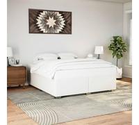 RMIHSJG Telaio letto bianco 200 x 200 cm ecopelle con rete a doghe per un sonno ottimale e piedi stabili, struttura in similpelle durevole e facile da pulire per notti rilassanti