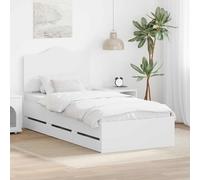 RMIHSJG Telaio letto con cassetti, bianco, 90 x 200 cm, ingegneri in legno, struttura moderna con scomparti segreti per riporre lo spazio e rete a doghe fisse