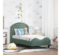 RMIHSJG Telaio letto in velluto verde mare con testiera 70 x 140 cm e scomparti integrati per riporre oggetti, rete a doghe in legno per stabilità e comfort durante il sonno, più facile