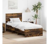 RMIHSJG Telaio letto rovere affumicato, 80 x 200 cm, materiale in legno con testiera integrata per il design moderno della camera da letto, struttura stabile e aspetto elegante, durevole