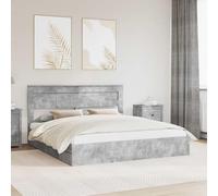 RMIHSJG Telaio per letto 200 x 200 cm, grigio legno con rete a piattaforma e cassetti, per camera da letto moderna, soluzione di stoccaggio, supporto ergonomico, sottile