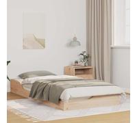 RMIHSJG Telaio per letto a piattaforma, in legno di pino massiccio, 80 x 200 cm, marrone, con comodino e cassetti, per un design moderno della camera da letto