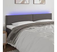 RMIHSJG Testiera a LED grigia, 180 x 5 x 78/88 cm, in ecopelle, con schienale regolabile in altezza e illuminazione a LED, resistente alle macchie, striscia USB ritagliabile per modernità