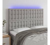 RMIHSJG Testiera a LED, grigio chiaro, 144 x 5 x 118/128 cm, tessuto con regolazione in altezza e striscia LED ritagliabile, per una lunga durata e illuminazione moderna della camera da letto