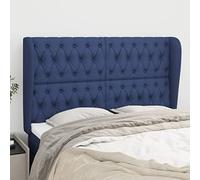 RMIHSJG Testiera classica con orecchie in blu 163 x 23 x 118/128 cm in tessuto resistente, regolabile in altezza con gambe in legno resistenti per un eccellente sostegno alla schiena