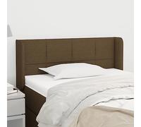 RMIHSJG Testiera classica con orecchie in marrone scuro 83 x 16 x 78/88 cm in tessuto resistente, regolabile in altezza con gambe in legno resistenti per un eccellente sostegno alla schiena