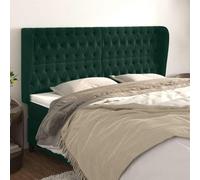 RMIHSJG Testiera classica con orecchie in velluto verde scuro, 203 x 23 x 118/128 cm, regolabile in altezza con robuste gambe in legno per un eccellente supporto della schiena durante la lettura, più