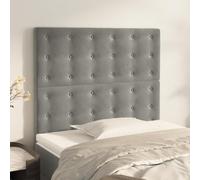RMIHSJG Testiera classica in grigio chiaro 100 x 5 x 118/128 cm in morbido velluto, regolabile in altezza con robuste gambe in legno per un eccellente supporto per la schiena, design elegante per il