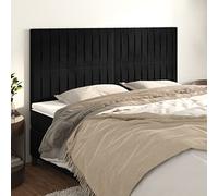 RMIHSJG Testiera classica in nero 200 x 5 x 118/128 cm in morbido velluto, regolabile in altezza con gambe in legno stabili per un eccellente supporto per la schiena, design elegante per il vostro