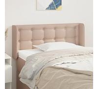 RMIHSJG Testiera con orecchie in marrone cappuccino 83 x 16 x 78/88 cm, in ecopelle, regolabile in altezza con gambe in legno resistenti per una stabilità duratura e un design lussuoso, resistente