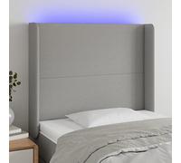 RMIHSJG Testiera LED grigio chiaro, 83 x 16 x 118/128 cm, tessuto con regolazione in altezza e striscia LED ritagliabile, per un design moderno della camera da letto e supporto traspirante