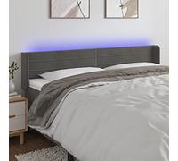 RMIHSJG Testiera LED grigio scuro, 203 x 16 x 78/88 cm, velluto con luci LED colorate e funzione regolabile in altezza, per un design moderno della camera da letto