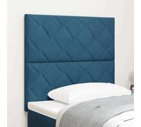 RMIHSJG Testiera moderna in velluto blu scuro 90 cm con design a diamante e montaggio a parete regolabile in altezza per un arredamento elegante camera da letto