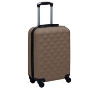 RMIHSJG Trolley rigido nero ABS con robusti gusci rigidi in ABS e serrature di sicurezza, 4 ruote a 360 gradi, maniglia e cinghie interne per bagagli da viaggio, marrone, 55 x 36 x 22 cm