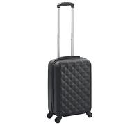 RMIHSJG Trolley rigido nero ABS con robusti gusci rigidi in ABS e serrature di sicurezza, 4 ruote a 360 gradi, maniglia e cinghie interne per bagagli da viaggio, Nero , 55 x 36 x 22 cm