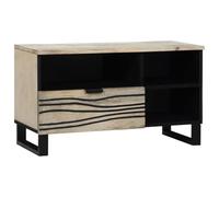 RMIHSJG Unità TV con cassetti bianco 80 x 33 x 46 cm Materiale legno Mobile TV moderno con pratici ripiani e maniglie tradizionali per una conservazione e un'organizzazione ottimali