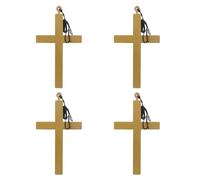 RmKbe 4 collane unisex con croce di Halloween, con croce monaci, sacerdote, vampiro, suora, crocifisso, accessorio per travestimento per donne e uomini, Plastica