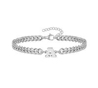RMMD Bracciale da uomo in argento, con lettere, regalo per uomini, in argento, bracciale da uomo e ragazzo, in acciaio inox, regalo di compleanno per papà, figlio, amico, fratello, adolescente A, 23