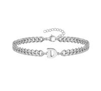 RMMD Bracciale da uomo in argento, con lettere, regalo per uomini, in argento, bracciale da uomo e ragazzo, in acciaio inox, regalo di compleanno per papà, figlio, amico, fratello, adolescente, D, 23