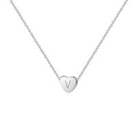 RMMD Collana a forma di cuore con lettere regalo per donne e ragazze - Lettere A-Z ciondolo a forma di cuore personalizzato lettera catena bigiotteria regalo per ragazze donne, Ottone