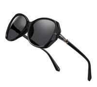 Rmmeey Occhiali da sole da donna alla moda polarizzati oversize grandi occhiali da sole da donna protezione UV, Montatura nera, lenti grigie, Noraml