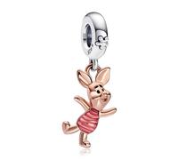 RMMY Charm Piglet Dangle Charm 925 Sterling Silver Pendant Dangle Beads for European Bracelets and NecklacesChriatmas Halloween Valentine's Day Birthday Jewelry Gifts for Women
