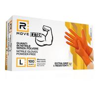 RMOVE 100PZ 8.5GR DA LAVORO GUANTI NITRILE ARANCIONE SENZA POLVERE FULL GRIP