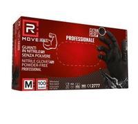 RMove 1Conf. da 100pz Tg.M 6gr da Lavoro - Guanti Nitrile Nero Senza Polvere