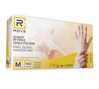 RMove 1Conf. da 100pz Tg.M- Guanti Vinyl Clear Uso Medico Senza Polvere