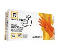 RMove 1Conf. da 100pz Tg.XL 8.5gr da Lavoro - Guanti Nitrile Arancione Senza Pol