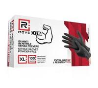 RMove 1Conf. da 100pz Tg.XL 8.5gr da Lavoro - Guanti Nitrile Nero Senza Polvere