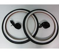 RMS Kit 2 Copertoni + 2 Camere d'Aria Bici 20 x 1.75 GRAZIELLA Bianco/Nero