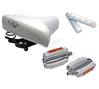 RMS Sella MONTEGRAPPA C Molle + Pedali + Manopole Bici Graziella - Olanda - R Bianco