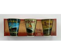 RMS Titanic Shot Glasses Small Vintage Collection Poster Design Confezione da...