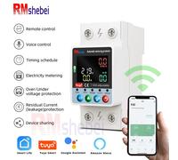 RMshebei Tuya Smart WiFi Interruttore automatico 2P 63A Doppio interruzione Interruttore di temporizzazione Sovratensione Sottotensione Protezione da sovraccarico e perdite