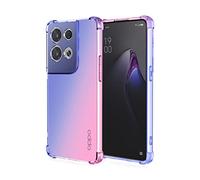 RMSOL Cover per Oppo Reno 8 5G (Reno8 5G) Custodia Protettiva in TPU Morbida Ultrasottile Antiurto ad Angoli Protezione per Fotocamera Schermo Gradienti Trasparenti Blu/Rosa