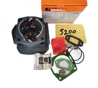 RMXGZQ Gruppo Cilindro G5200 con Cuscinetto pistone Guarnizione 45mm Compatibile con Clip per Perno Anello pistone Motosega 5200 52CC(Double Groove)