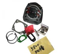 RMXGZQ Gruppo Cilindro G5800 con Cuscinetto pistone Guarnizione 45,2 mm Compatibile con Clip per Perno Anello pistone Motosega 5800 58CC(Double Groove)