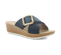 RN000028 INBLU CIABATTA DONNA ZEPPA 5 CM COMODA COLORE BLU SOTTOPIEDE SOFT