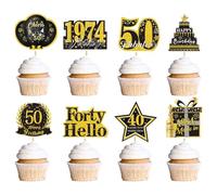 Rngmsi Decorazioni per cupcake per 50° compleanno, per feste di compleanno