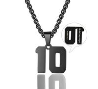 Rnivida Collana con numero con dedica della Bibbia per atleti in acciaio inossidabile Jersey Collana con ciondolo significativo gioielli sportivi per appassionati di basket baseball calcio, Small