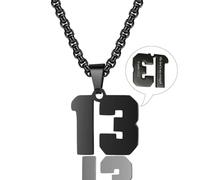 Rnivida Collana con numero con dedica della Bibbia per atleti in acciaio inossidabile Jersey Collana con ciondolo significativo gioielli sportivi per appassionati di basket baseball calcio, Small