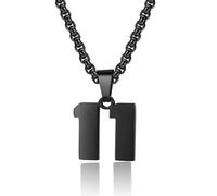 Rnivida Collana con numero con dedica della Bibbia per atleti in acciaio inossidabile Jersey Collana con ciondolo significativo gioielli sportivi per appassionati di basket baseball calcio, Small