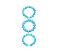 Rnivida Confezione da 3 anelli elastici regolabili impilabili turchesi da donna - delicato set di gioielli minimalisti per abiti quotidiani a strati, Metallo, Nessuna pietra preziosa